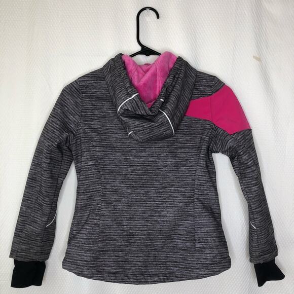 Snozu  pink grey water repellant faux fur lining hooded coat size small - Picture 2 of 9